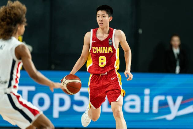 France v China - Round of 16 - FIBA U17, U 17 Basketball World Cup 2026 Yuchen Zhang of China competes during the FIBA U17 Basketball World Cup Round of 16 game between France and China at BDC Main Venue in Istanbul, Turkey, on July 1, 2026. Istanbul Istanbul Turkey  Copyright: xYagizxGurtugx originalFilename:gurtug-francevc260701_np6Ue.jpg