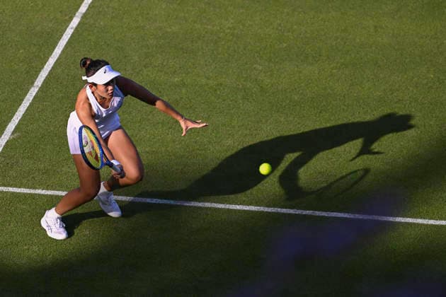 RECORD DATE NOT STATED 1st July 2026; All England Lawn Tennis and Croquet Club, London, England; Wimbledon Tennis Tournament, Day Three; Lanlana Tararudee (THA) plays a volley in her second round match against Ekaterina Alexandrova GodfreyxPitt