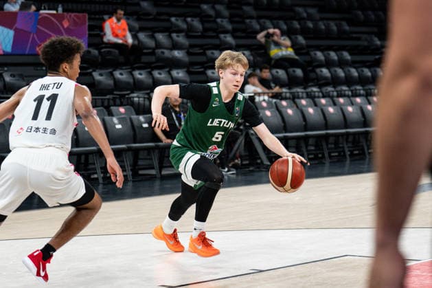 Japan v Lithuania - Round of 16 - FIBA U17, U 17 Basketball World Cup 2026 Vytis Sliogeris of Lithuania plays during the FIBA U17 Basketball World Cup Round of 16 game between Japan and Lithuania at BDC Main Venue in Istanbul, Turkey, on July 1, 2026. Istanbul Istanbul Turkey  Copyright: xYagizxGurtugx originalFilename:gurtug-japanvli260701_npdUX.jpg