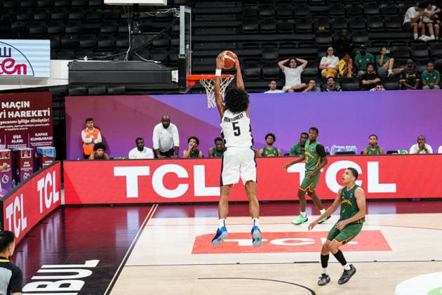 USA v Cameroon - Round of 16 - FIBA U17, U 17 Basketball World Cup 2026 Asa Montgomery of the United States is in action during the FIBA U17 Basketball World Cup Round of 16 game between the United States and Cameroon at BDC Main Venue in Istanbul, Turkey, on July 1, 2026. Istanbul Istanbul Turkey  Copyright: xYagizxGurtugx originalFilename:gurtug-usavcame260701_npKfd.jpg