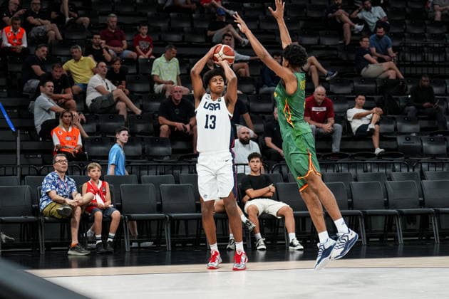 USA v Cameroon - Round of 16 - FIBA U17, U 17 Basketball World Cup 2026 Joaquim Boumtje Boumtje of the United States is in action during the FIBA U17 Basketball World Cup Round of 16 game between the United States and Cameroon at BDC Main Venue on July 1, 2026, in Istanbul, Turkey. Istanbul Istanbul Turkey  Copyright: xYagizxGurtugx originalFilename:gurtug-usavcame260701_npY80.jpg