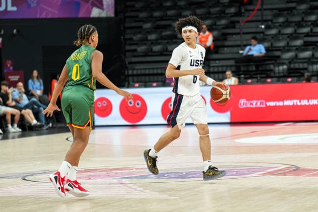 USA v Cameroon - Round of 16 - FIBA U17, U 17 Basketball World Cup 2026 Cayden Daughtry of the United States competes during the FIBA U17 Basketball World Cup Round of 16 game between the United States and Cameroon at BDC Main Venue in Istanbul, Turkey, on July 1, 2026. Istanbul Istanbul Turkey  Copyright: xYagizxGurtugx originalFilename:gurtug-usavcame260701_npgJk.jpg