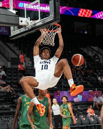 USA v Cameroon - Round of 16 - FIBA U17, U 17 Basketball World Cup 2026 Xavier Young of the United States is in action during the FIBA U17 Basketball World Cup Round of 16 game between the United States and Cameroon at BDC Main Venue in Istanbul, Turkey, on July 1, 2026. Istanbul Istanbul Turkey  Copyright: xYagizxGurtugx originalFilename:gurtug-usavcame260701_npK4I.jpg