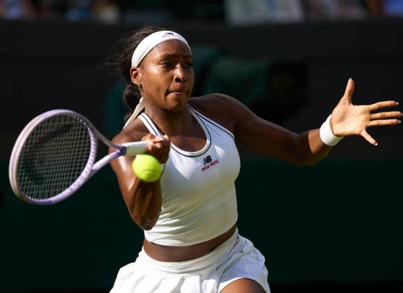 2026 Wimbledon, July 01, Day 3 LONDON, - JULY 1: Coco Gauff of the United States plays a shot against Solana Sierra of Argentina during the 2026 Wimbledon, July 01, Day 3 at The all England club, Wimbledon on July 1, 2026 in London,GBR. London The all England club, Wimbledon GBR Copyright: xPeterxvanxdenxBerg ISIxPhotosx 9441