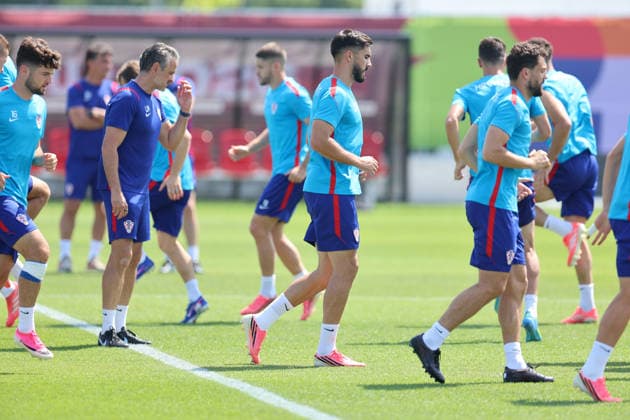 Croatia Training And press conference, PK, Pressekonferenz - FIFA World Cup, WM, Weltmeisterschaft, Fussball 2026 Players of Croatia during the training session one day ahead of the FIFA World Cup 2026 Round of 32 match between Portugal and Croatia at training ground Centennial Park on July 01, 2026 in Toronto, Ontario.  SanjinxStrukic PIXSELL
