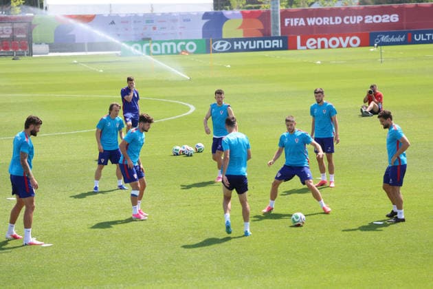 Croatia Training And press conference, PK, Pressekonferenz - FIFA World Cup, WM, Weltmeisterschaft, Fussball 2026 Players of Croatia during the training session one day ahead of the FIFA World Cup 2026 Round of 32 match between Portugal and Croatia at training ground Centennial Park on July 01, 2026 in Toronto, Ontario.  SanjinxStrukic PIXSELL