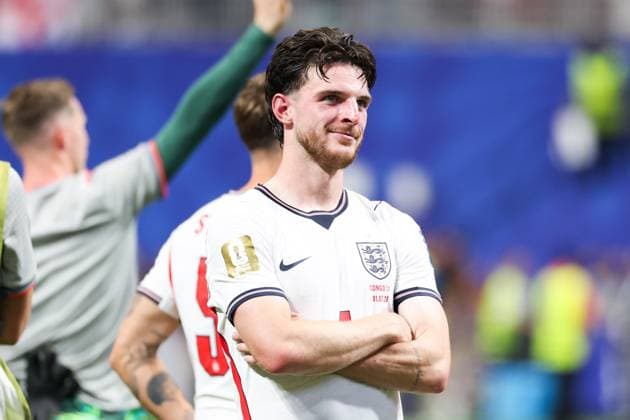 RECORD DATE NOT STATED FIFA World Cup, WM, Weltmeisterschaft, Fussball 2026 - Round of 32 - England v DR Congo Declan Rice player of England celebrate their 2 1 comeback victory over DR Congo during the FIFA World Cup 2026 Round of 32 match at Atlanta Stadium, in Atlanta, United States, on Wednesday, July 01, 2026.(Foto: Vanessa Carvalho Brazil Photo Press IMAGO) Sports Copyright: xVanessaxCarvalhox