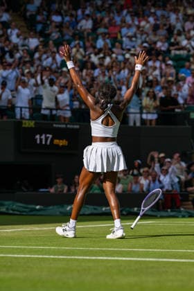 Tennis - Wimbledon Championship 2026 - Day 3 LONDON, ENGLAND - Wednesday, July 1, 2026: Coco Gauff (USA) celebrates after winning the Ladies Singles Second Round match 6-3, 3-6. 7-6 on Day Three of The Championships Wimbledon 2026 at the All England Lawn Tennis and Croquet Club. (Photo by Kirsten Holst Propaganda) LONDON All England Lawn Tennis and Croquet Club GREATER LONDON ENGLAND  Copyright: xKirstenxHolstx 2026-07-01-033-Wimbledon_D3