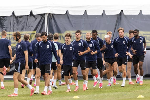 FOOTBALL - FIFA World Cup, WM, Weltmeisterschaft, Fussball 2026 SANTA BARBARA,CALIFORNIA,USA,01.JUL.26 - FOOTBALL - FIFA World Cup 2026, round of 32, Spain vs Austria, preview, training team AUT. Image shows the team of AUT.  GEPAxpictures xArminxRauthner