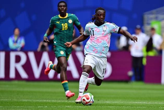 Senegal s Ismaila Sarr and Belgium s Jeremy Doku a soccer game between Belgian national team, Nationalteam Red Devils and Senegal, on Wednesday 01 July 2026, at the Seattle Field, in Seattle, a 1 16 finals game in the FIFA World Cup, WM, Weltmeisterschaft, Fussball 2026. DIRKxWAEM  x180116606x