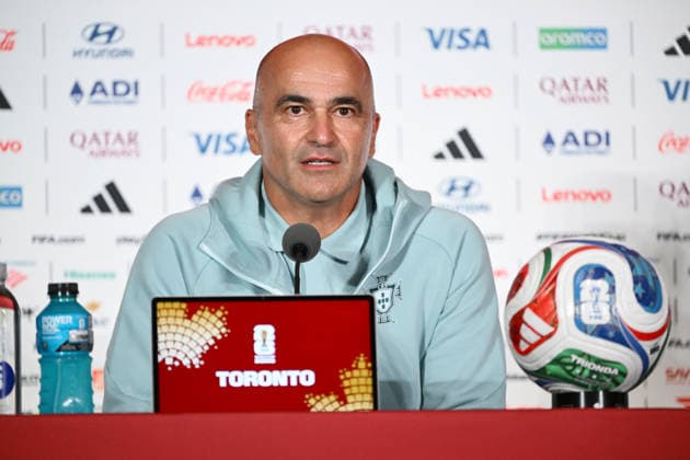 Canada, Toronto, 010726. BMO field stadium. The press conference, PK, Pressekonferenz of the coach of the Portuguese football team, Roberto Martinez, the day before the round of 16 match against Croatia as part of the FIFA world football championship. Photo: Boris Kovacev CROPIX Copyright: xxBorisxKovacevx konferencija_martinez5-010726