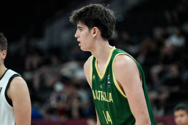 Slovenia v Australia - Round of 16 - FIBA U17, U 17 Basketball World Cup 2026 Yahya Basaran of Australia looks on during the FIBA U17 Basketball World Cup Round of 16 game between Slovenia and Australia at BDC Main Venue in Istanbul, Turkey, on July 1, 2026. Istanbul Istanbul Turkey  Copyright: xYagizxGurtugx originalFilename:gurtug-slovenia260701_nprpy.jpg