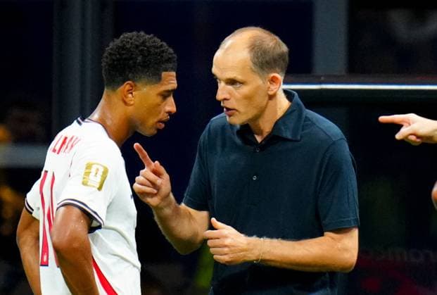 Thomas Tuchel Manager Head Coach of England issues instructions to Jude Bellingham England v DR Congo, 2026 FIFA World Cup, WM, Weltmeisterschaft, Fussball Group of 32, Football, Atlanta Stadium, Atlanta, Georgia, USA - 01 Jul 2026Atlanta Mercedes-Benz Stadium Georgia (GA) United States of America  Copyright: xJavierxGarcia Shutterstockx 16970375fm
