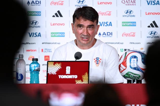 Toronto, Canada, July 26, 2001. BMO Field stadium. press conference, PK, Pressekonferenz with Croatia national football team head coach Zlatko Dalic and Dominik Livakovic the day before the Round of 16 match against Portugal at the FIFA World Cup, WM, Weltmeisterschaft, Fussball Photo: Boris Kovacev CROPIX Copyright: xxBorisxKovacevx hrvatska_press8-010726