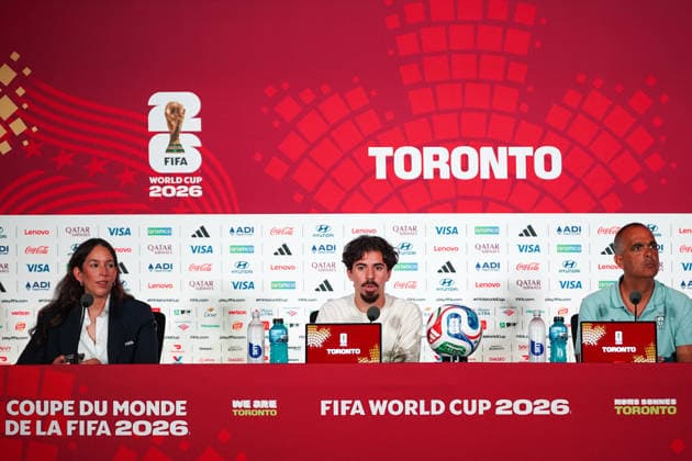 Portugal vs Croatia FIFA World Cup, WM, Weltmeisterschaft, Fussball 2026 Round of 32 press conference, PK, Pressekonferenz Vitinha 23 of Portugal during the 2026 FIFA World Cup MD-1 Press Conference ahead of the Round of 32 match between Portugal and Croatia at Toronto Stadium. on July 1, 2026 in Toronto, Canada. (Photo by Leonardo Ramirez Eyepix Group) Copyright: xLeonardoxRamirezx xEyepixxGroupx LR26062026-01345