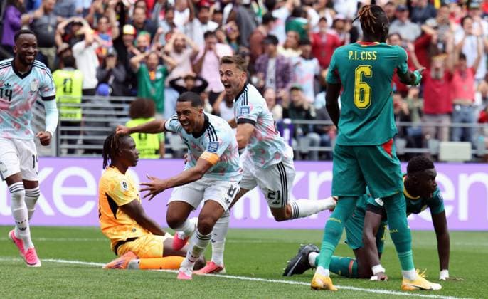Belgium s Youri Tielemans celebrates after scoring during a soccer game between Belgian national team, Nationalteam Red Devils and Senegal, on Wednesday 01 July 2026, at the Seattle Field, in Seattle, a 1 16 finals game in the FIFA World Cup, WM, Weltmeisterschaft, Fussball 2026. BRUNOxFAHY  x180122933x