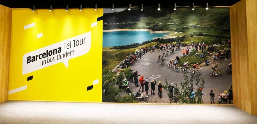July 1, 2026, Sabadell, Barcelona, Spain: Barcelona Spain July 01 , 2026 mosaic Tour de France 2026 during presentation Tour de France 2026 at Palau Sant Jordi on 01 July 2026 in Barcelona. Sabadell Spain - ZUMAu50_ 20260701_zsp_u50_003 Copyright: xXavixUrgelesx