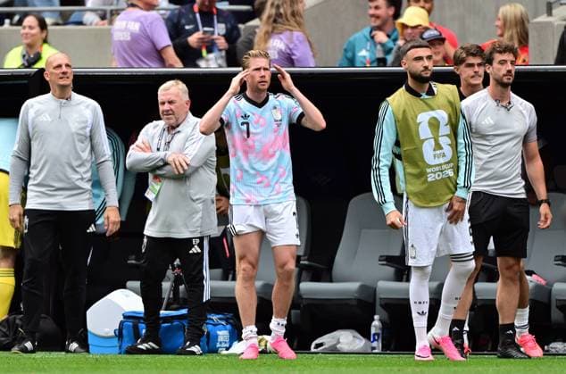 Belgium s Kevin De Bruyne reacts during a soccer game between Belgian national team, Nationalteam Red Devils and Senegal, on Wednesday 01 July 2026, at the Seattle Field, in Seattle, a 1 16 finals game in the FIFA World Cup, WM, Weltmeisterschaft, Fussball 2026. DIRKxWAEM  x180122952x