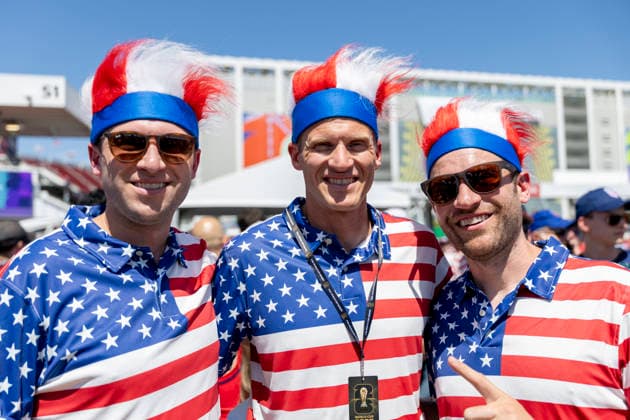 SANTA CLARA, CA - JULY 01: USA fans before the FIFA World Cup, WM, Weltmeisterschaft, Fussball round of 32 match between the United States (USA) and Bosnia and Herzegovina on July 1, 2026 at San Francisco Bay Area Stadium in Santa Clara, CA. (Photo by Bob Kupbens Icon Sportswire) SOCCER: JUL 01 FIFA World Cup 26 Round of 32 - USA v Bosnia and Herzegovina EDITORIAL USE ONLY Icon260701004