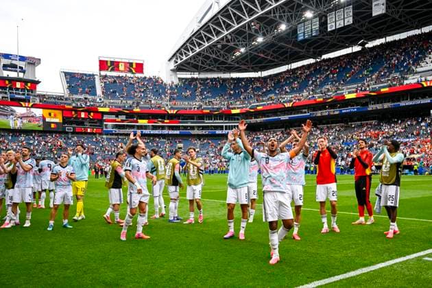 Belgium vs Senegal - 2026 FIFA World Cup, WM, Weltmeisterschaft, Fussball SEATTLE, USA - JULY 01 : Red Devils celebrating their victory during the FIFA World Cup 2026 Round of 32 match between Belgium and Senegal at the Lumen Field stadium on July 01, 2026 in Seattle, USA, 15 06 2026 Seattle United States of America  Copyright: xNicoxVereeckenx