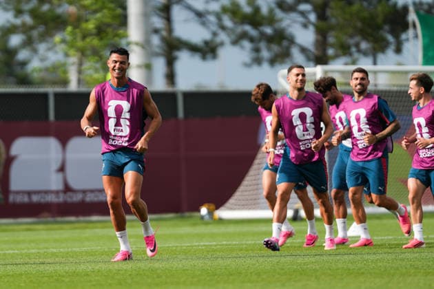 Ahead of Portugal v Croatia - 2026 FIFA World Cup, WM, Weltmeisterschaft, Fussball TORONTO, CANADA - JULY 1: Cristiano Ronaldo of Portugal warms up during a training session one day ahead of their round of 32 match against Croatia at the 2026 FIFA World Cup in Toronto, Ontario, Canada on July 1, 2026. Mert Alper Dervis Anadolu Ontario Canada. Editorial use only. Please get in touch for any other usage.  Copyright: x2026xAnadoluxMertxAlperxDervisx