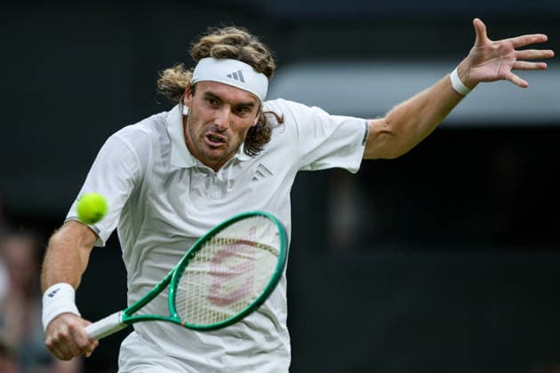 260701 Stefanos Tsitsipas of Greece competes in a mens™ second round singles match during day 3 of Wimbledon on July 1, 2026 in London. Photo: Jesper Zerman BILDBYRAN kod JZ JZ0745 tennis wimbledon 3 bbeng *** 260701 Stefanos Tsitsipas of Greece competes in a men s second-round singles match during Day 3 of Wimbledon on July 1, 2026, in London. Photo: Jesper Zerman, BILDBYRAN, code JZ JZ0745, tennis, wimbledon, 3 bbeng  Copyright: JESPERxZERMAN BB260701JZ105