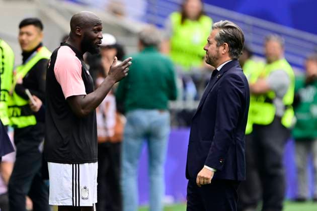 Belgium vs Senegal - 2026 FIFA World Cup, WM, Weltmeisterschaft, Fussball SEATTLE, USA - JULY 01 : Mannaert Vincent sports director of Royal Belgian Football Federation and Lukaku Romelu forward of Belgium during the FIFA World Cup 2026 Round of 32 match between Belgium and Senegal at the Lumen Field stadium on July 01, 2026 in Seattle, USA, 01 07 2026 Seattle United States of America  Copyright: xJanxDexMeuleneirx