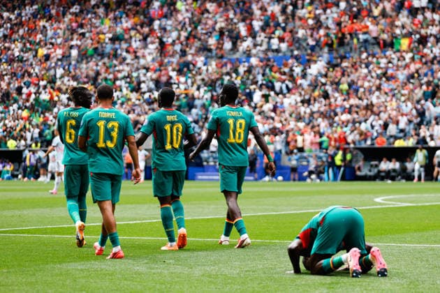 SEATTLE, WA - JULY 01: Midfielder Habib Diarra 21 of Senegal reacts after scoring a goal during the FIFA World Cup, WM, Weltmeisterschaft, Fussball 2026 Round of 32 match between Belgium and Senegal on July 1, 2026 at Seattle Stadium in Seattle, Washington. (Photo by Henry Rodenburg Icon Sportswire) SOCCER: JUL 01 FIFA World Cup 26 Round of 32 - Belgium v Senegal EDITORIAL USE ONLY Icon260701014