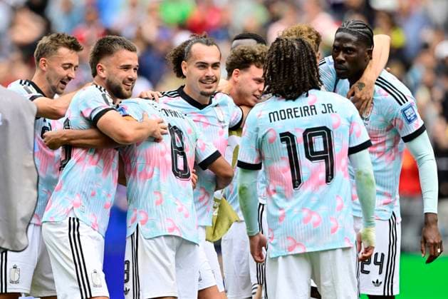 Belgium vs Senegal - 2026 FIFA World Cup, WM, Weltmeisterschaft, Fussball SEATTLE, USA - JULY 01 : Players celebrate the win during the FIFA World Cup 2026 Round of 32 match between Belgium and Senegal at the Lumen Field stadium on July 01, 2026 in Seattle, USA, 15 06 2026 Seattle United States of America  Copyright: xJanxDexMeuleneirx