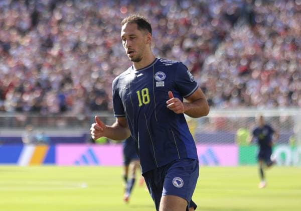. - United States Of America v Bosnia and Herzegovina, FIFA World Cup, WM, Weltmeisterschaft, Fussball 2026, Round Of 32, Levi Stadium, San Francisco Stadium, Santa Clara, California, USA, 1st July 2026. DC Photos Crystal Pix Nikola Katic of Bosnia and Herzegovina national team, Nationalteam - United States Of America v Bosnia and Herzegovina, FiFA World Cup 2026, Round Of 32, Levi Stadium, San Francisco Stadium, Santa Clara, California, USA, 1st July 2026. DC Photos Crystal Pix Santa Clara San Francisco Stadium United States Of America Copyright: xDCxPhotosx CP_United_States_Bosnia_010726_DC_18