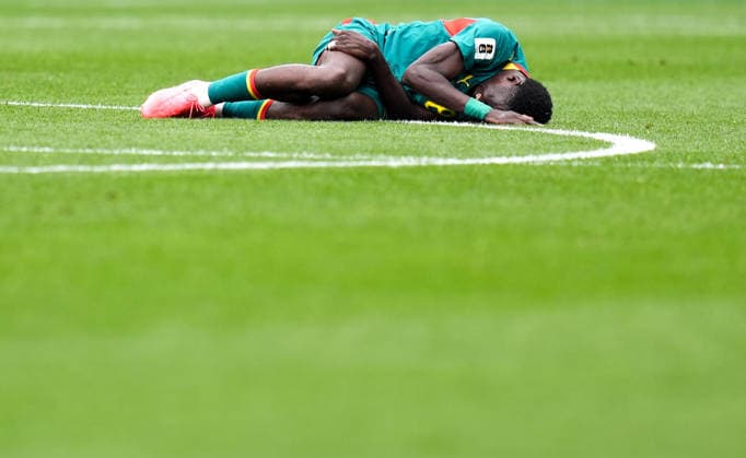 Belgium v Senegal - FIFA World Cup, WM, Weltmeisterschaft, Fussball 2026 - Round of 32 SEATTLE, USA - JULY 01: A player of Senegal is seen on the ground during the 2026 FIFA World Cup Round of 32 match between Belgium and Senegal at Lumen Field (Seattle Stadium) in Seattle, Washington, United States on July 01, 2026. Ercin Erturk Anadolu Washington United States. Editorial use only. Please get in touch for any other usage.  Copyright: x2026xAnadoluxErcinxErturkx