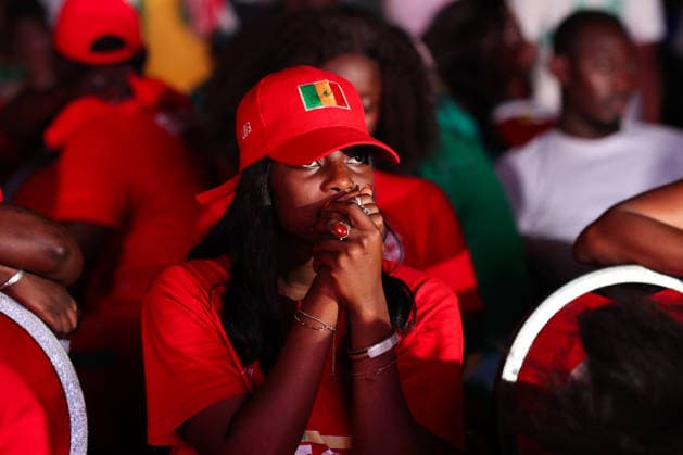 Senegal fans gather to watch World Cup in Dakar DAKAR, SENEGAL- JULY 02: A fan of Senegal upsets after the team s elimination from the 2026 FIFA World Cup, WM, Weltmeisterschaft, Fussball Round of 32 as thousands of fans gathered at Place de la Nation Square to watch the match on a giant screen, holding Senegal flags and wearing national team, Nationalteam jerseys in Dakar, Senegal, on July 02, 2026. Cem Ozdel Anadolu Dakar Senegal. Editorial use only. Please get in touch for any other usage.  Copyright: x2026xAnadoluxCemxOzdelx