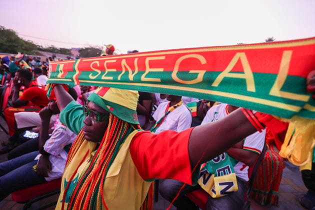 Senegal fans gather to watch World Cup in Dakar DAKAR, SENEGAL- JULY 02: Thousands of fans gather at Place de la Nation Square to watch the match on a giant screen, holding Senegal flags and wearing national team, Nationalteam jerseys in Dakar, Senegal, on July 02, 2026. Cem Ozdel Anadolu Dakar Senegal. Editorial use only. Please get in touch for any other usage.  Copyright: x2026xAnadoluxCemxOzdelx