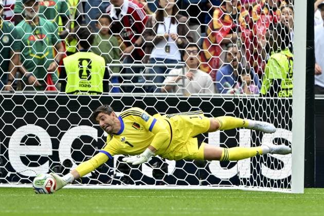 Belgium s goalkeeper Thibaut Courtois pictured during a soccer game between Belgian national team, Nationalteam Red Devils and Senegal, on Wednesday 01 July 2026, at the Seattle Field, in Seattle, a 1 16 finals game in the FIFA World Cup, WM, Weltmeisterschaft, Fussball 2026. DIRKxWAEM  x180135140x
