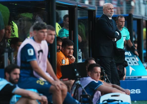 (260702) -- SAN FRANCISCO, July 2, 2026 -- Head coach Sergej Barbarez (2nd R) of Bosnia and Herzegovina is seen during the round of 32 match between the United States and Bosnia and Herzegovina at the 2026 FIFA World Cup, WM, Weltmeisterschaft, Fussball at San Francisco Bay Area Stadium in San Francisco, the United States, July 1, 2026. ) (SP)U.S.-SAN FRANCISCO-FOOTBALL-FIFA WORLD CUP-ROUND OF 32-USA VS BIH XuxChang 