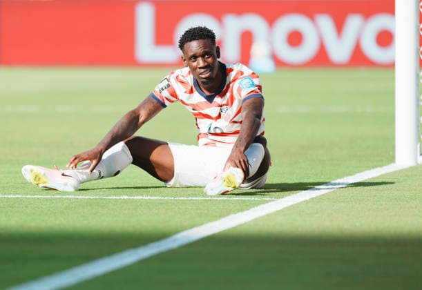 (260702) -- SAN FRANCISCO, July 2, 2026 -- Folarin Balogun of the United States reacts during the round of 32 match between the United States and Bosnia and Herzegovina at the 2026 FIFA World Cup, WM, Weltmeisterschaft, Fussball at San Francisco Bay Area Stadium in San Francisco, the United States, July 1, 2026. ) (SP)U.S.-SAN FRANCISCO-FOOTBALL-FIFA WORLD CUP-ROUND OF 32-USA VS BIH XuxChang 