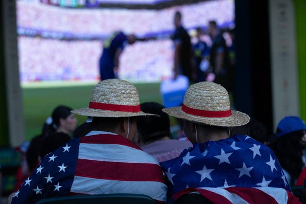 July 1, 2026, Dallas, Texas, USA: Fans watch a round of 32 game between the United States and Bosnia and Herzegovina at the FIFA Fest in Dallas, Texas. The United States moves on to the round of 16 after defeating Bosnia and Herzegovina, 2-0. World Cup 2026: Watch Party: USA Vs Bosnia And Herzegovina  - ZUMAh193 20260701_zsp_h193_026 Copyright: xDanielxMcGregor-Huyerx