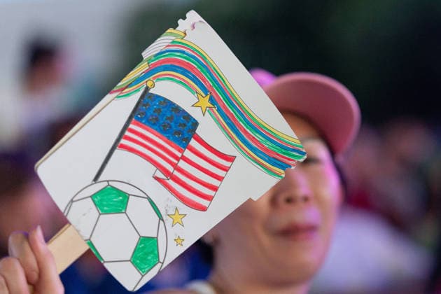 July 1, 2026, Dallas, Texas, USA: A fan holds up a sign during a watch party for a round of 32 game between the United States and Bosnia and Herzegovina at the FIFA Fest in Dallas, Texas. The United States moves on to the round of 16 after defeating Bosnia and Herzegovina, 2-0. World Cup 2026: Watch Party: USA Vs Bosnia And Herzegovina  - ZUMAh193 20260701_zsp_h193_023 Copyright: xDanielxMcGregor-Huyerx