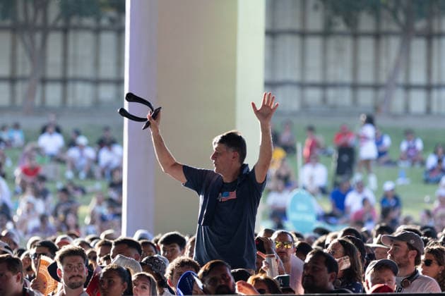 July 1, 2026, Dallas, Texas, USA: A fan reacts to a round of 32 game between the United States and Bosnia and Herzegovina at the FIFA Fest in Dallas, Texas. The United States moves on to the round of 16 after defeating Bosnia and Herzegovina, 2-0. World Cup 2026: Watch Party: USA Vs Bosnia And Herzegovina  - ZUMAh193 20260701_zsp_h193_002 Copyright: xDanielxMcGregor-Huyerx