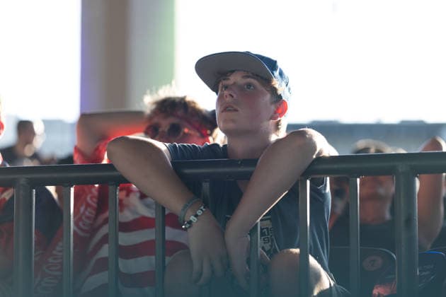 July 1, 2026, Dallas, Texas, USA: Fans watch a round of 32 game between the United States and Bosnia and Herzegovina at the FIFA Fest in Dallas, Texas. The United States moves on to the round of 16 after defeating Bosnia and Herzegovina, 2-0. World Cup 2026: Watch Party: USA Vs Bosnia And Herzegovina  - ZUMAh193 20260701_zsp_h193_004 Copyright: xDanielxMcGregor-Huyerx