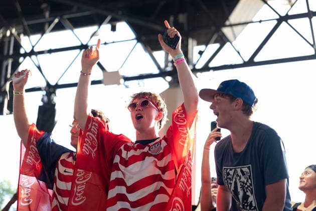 July 1, 2026, Dallas, Texas, USA: Fans react to a round of 32 game between the United States and Bosnia and Herzegovina at the FIFA Fest in Dallas, Texas. The United States moves on to the round of 16 after defeating Bosnia and Herzegovina, 2-0. World Cup 2026: Watch Party: USA Vs Bosnia And Herzegovina  - ZUMAh193 20260701_zsp_h193_006 Copyright: xDanielxMcGregor-Huyerx