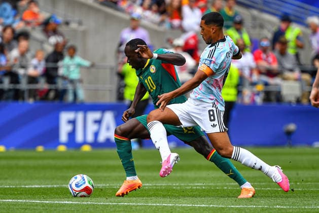July 01, 2026: Senegal forward Sadio Mano (10) and Belgium midfielder Youri Tielemans (8) compete for the ball during the FIFA World Cup, WM, Weltmeisterschaft, Fussball knockout round of 32 match between Belgium and Senegal in Seattle, WA.Belgium defeated Senegal 3-2 on a penalty kick near the end of the second overtime period. CSM Seattle United States - ZUMAc04_ 20260701_zma_c04_062 Copyright: xStevexFaberx