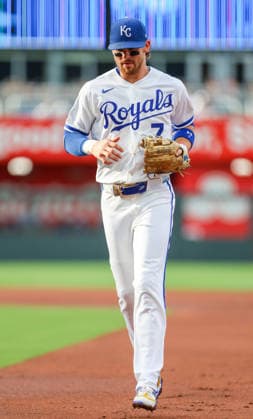 JULY 1, 2026: Kansas City Royals shortstop Bobby Witt Jr. (7) comes off the field in the 1st inning against the Tampa Bay Rays at Kauffman Stadium in Kansas City, MO. CSM MLB, Baseball Herren, USA 2026: Rays Vs Royals Jul 1st  - ZUMAc04_ 20260701_zma_c04_028 Copyright: xRomanxPunox