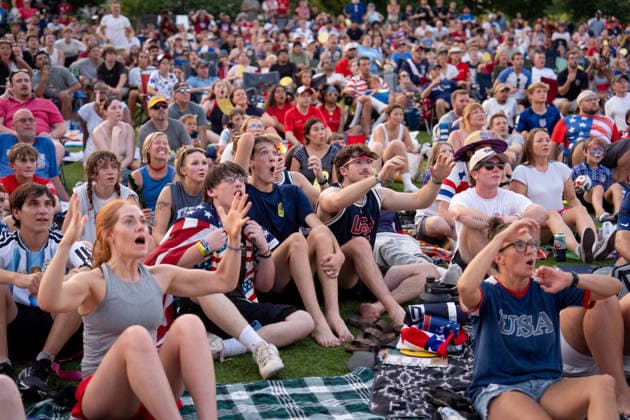 July 1, 2026, Nashville, Tennessee, USA: Fans react while watching a broadcast of the FIFA World Cup, WM, Weltmeisterschaft, Fussball Round of 32 match between the USA and Bosnia during a watch party at Geodis Park. FIFA World Cup Reaction: USA VS. Bosnia  - ZUMAh237 20260701_zsp_h237_006 Copyright: xCamdenxHallx