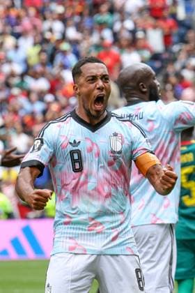 Belgium s Youri Tielemans celebrates after scoring during a soccer game between Belgian national team, Nationalteam Red Devils and Senegal, on Wednesday 01 July 2026, at the Seattle Field, in Seattle, a 1 16 finals game in the FIFA World Cup, WM, Weltmeisterschaft, Fussball 2026. BRUNOxFAHY  x180138710x