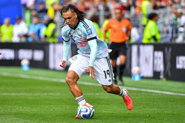 July 01, 2026: Belgium midfielder Diego Moreira (19) during the FIFA World Cup, WM, Weltmeisterschaft, Fussball knockout round of 32 match between Belgium and Senegal in Seattle, WA.Belgium defeated Senegal 3-2 on a penalty kick near the end of the second overtime period. CSM FIFA World Cup 2026: JUL 01 Belgium Vs Senegal  - ZUMAc04_ 20260701_zma_c04_081 Copyright: xStevexFaberx