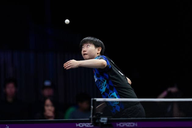 LOS ANGELES, CALIFORNIA - JULY 01: Sun Yingsha of China competes in the Women s Singles Round of 32 match against Nina Mittelham of Germany on day 6 of United States Smash 2026 at Ontario Convention Center on July 1, 2026 in Los Angeles, California.  Copyright: xVCGx 111651770480