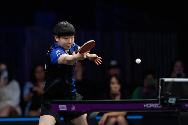 LOS ANGELES, CALIFORNIA - JULY 01: Sun Yingsha of China competes in the Women s Singles Round of 32 match against Nina Mittelham of Germany on day 6 of United States Smash 2026 at Ontario Convention Center on July 1, 2026 in Los Angeles, California.  Copyright: xVCGx 111651770481