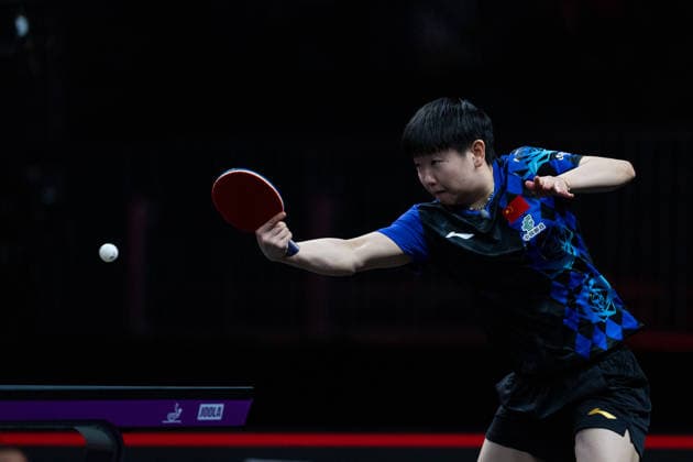 LOS ANGELES, CALIFORNIA - JULY 01: Sun Yingsha of China competes in the Women s Singles Round of 32 match against Nina Mittelham of Germany on day 6 of United States Smash 2026 at Ontario Convention Center on July 1, 2026 in Los Angeles, California.  Copyright: xVCGx 111651770483