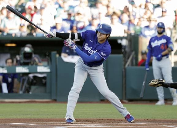 CORRECTED: Baseball: Dodgers vs. Athletics Los Angeles Dodgers designated hitter Shohei Ohtani grounds out in the first inning of a baseball game against the Athletics at Sutter Health Park in West Sacramento, California, on July 1, 2026.  A14AA0005621194P